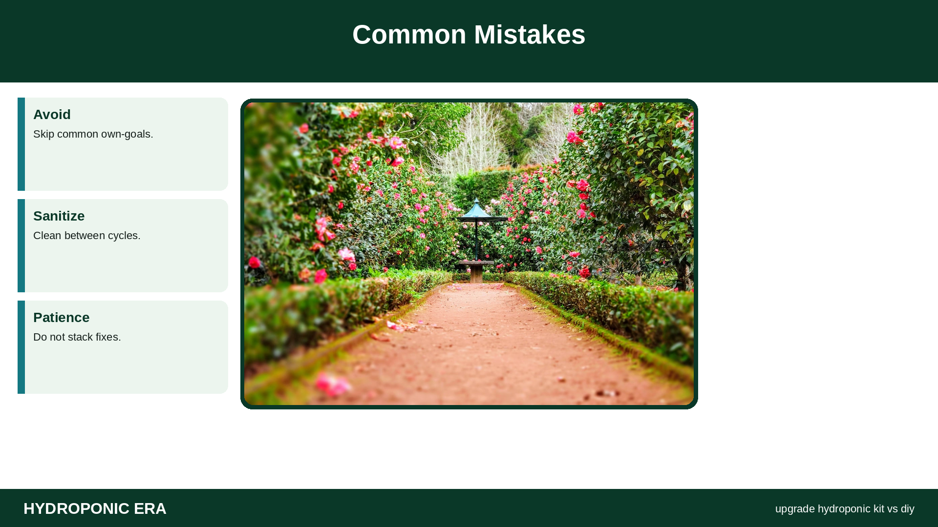 upgrade kit vs rebuild diy hydroponics — upgrade hydroponic kit vs diy: Common Mistakes