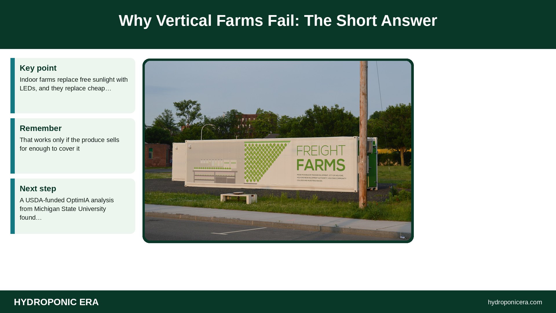 why vertical farms fail — Why Vertical Farms Fail: The Short Answer